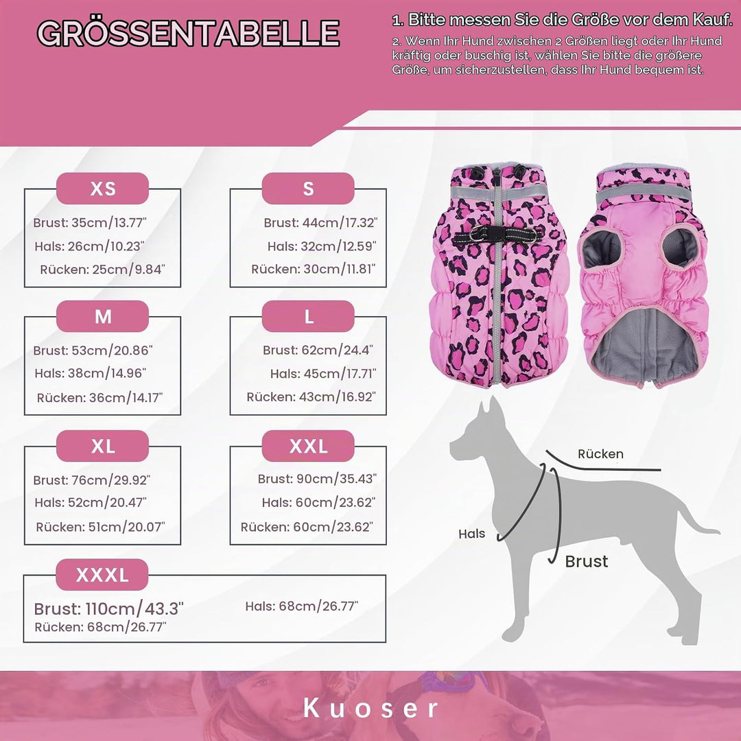 Kuoser Warme Hundejacke, Reflektierende Hundemantel, Winddichte Hundemantel für Kleine Hunde,Moden H