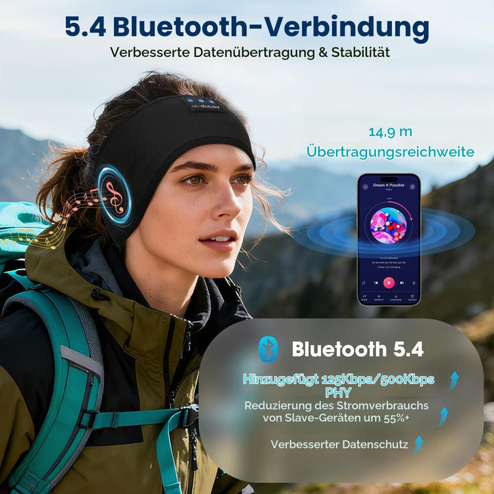 LC-dolida Schlafkopfhörer Bluetooth Stirnband Kopfhörer, Schlafkopfhörer Seitenschläfer Schlaf zum K