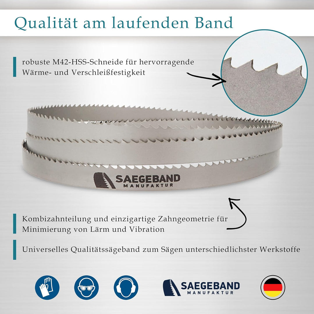 3 x M42 HSS Bimetall Sägeband 2375 x 20 x 0,9 mm mit 10/14 ZpZ, Bandsägeblatt 2375 x 20 x 0,9 mm 10/