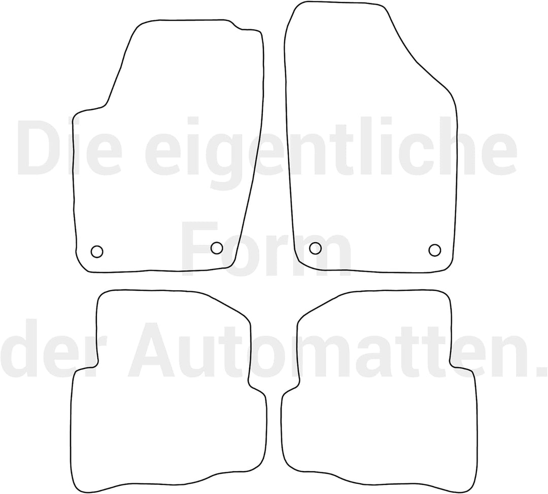moto-MOLTICO Fussmatten Auto Velours Autoteppiche Schwarz Automatten Set 4-teilig passend für VW Pol