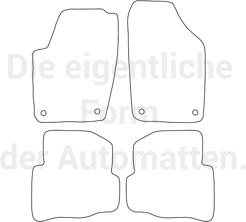 moto-MOLTICO Fussmatten Auto Velours Autoteppiche Schwarz Automatten Set 4-teilig passend für VW Pol