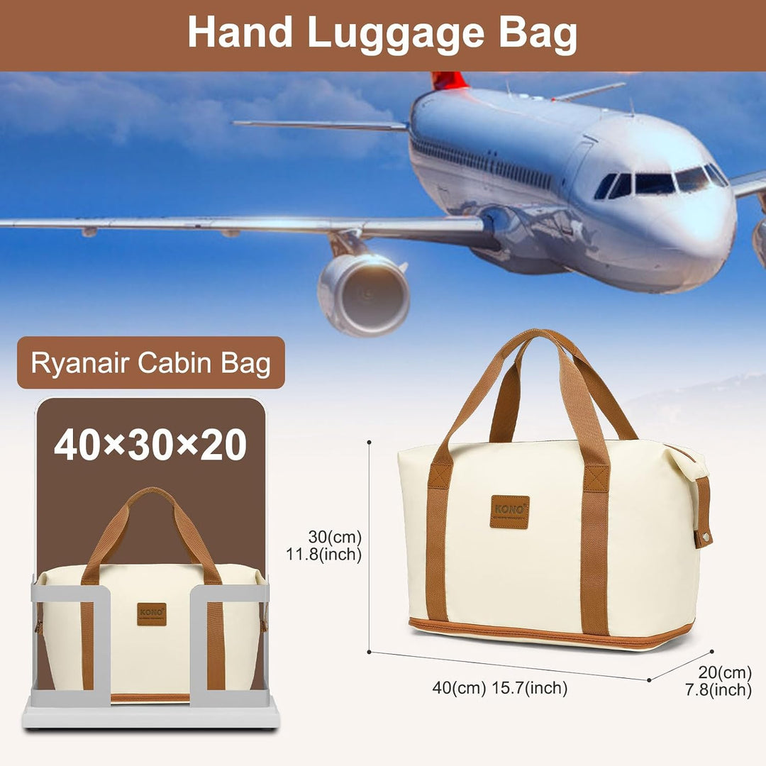 KONO Grosses Koffer Set 3tlg, Erweiterbares Gepäckset mit Reisetasche | Leichte ABS+PC Hartschale, T