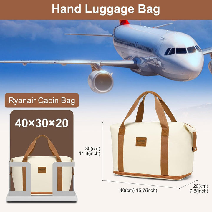 KONO Grosses Koffer Set 3tlg, Erweiterbares Gepäckset mit Reisetasche | Leichte ABS+PC Hartschale, T