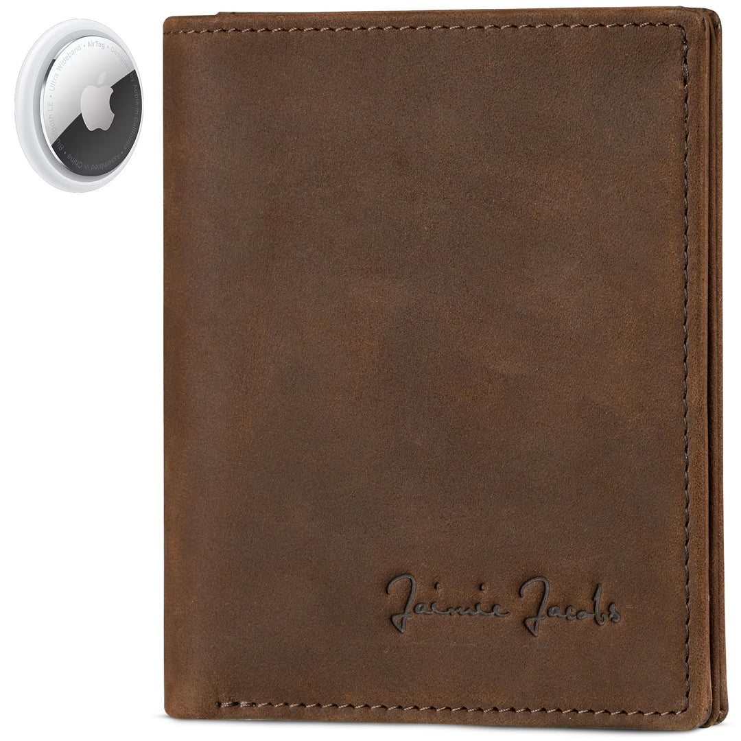 Jaimie Jacobs SLIMSTAR AirTag-Edition mit grossem Münzfach dünne Geldbörse Leder Slim Wallet Hochfor