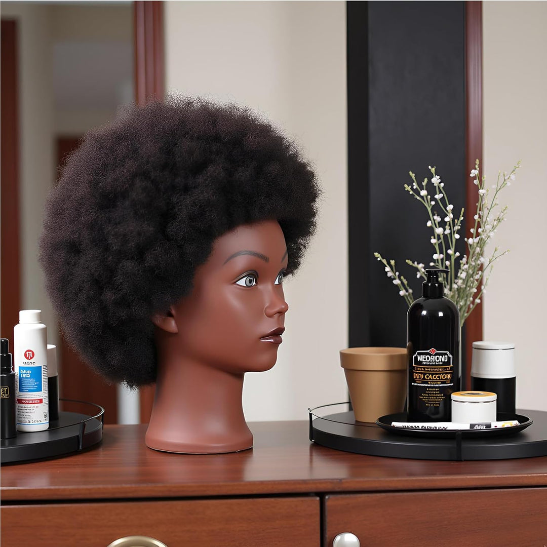 Afro Curly Mannequin Head with 100% Human Hair Curly Hair Friseur Hair Styling Cosmetology Mannequin