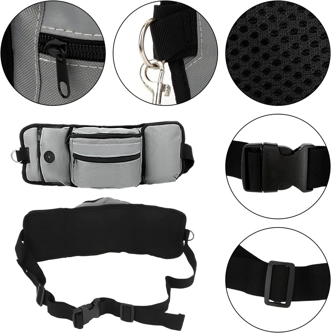 Grosse Bauchtasche für Hundetraining & Outdoor-Sport, Hüfttasche mit 4 Fächern, Wasserabweisende Lec