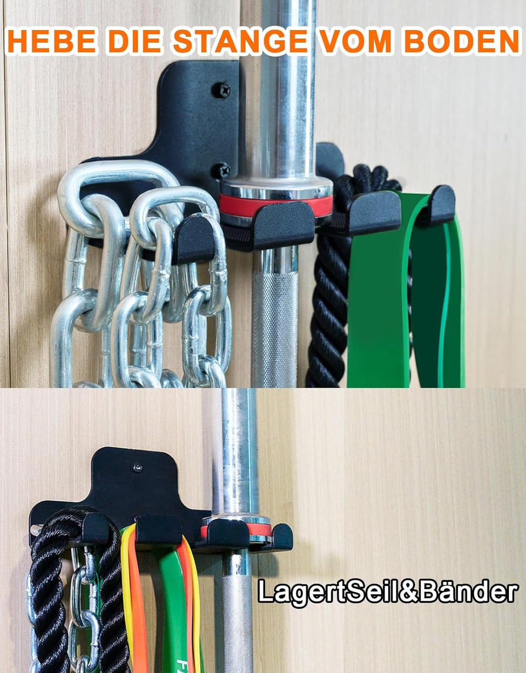 Fitarc Barbell Wall Mounted Olympic Barbell Holder,Barbell Hanger for 33mm Bar,Hanging Barbell Rack