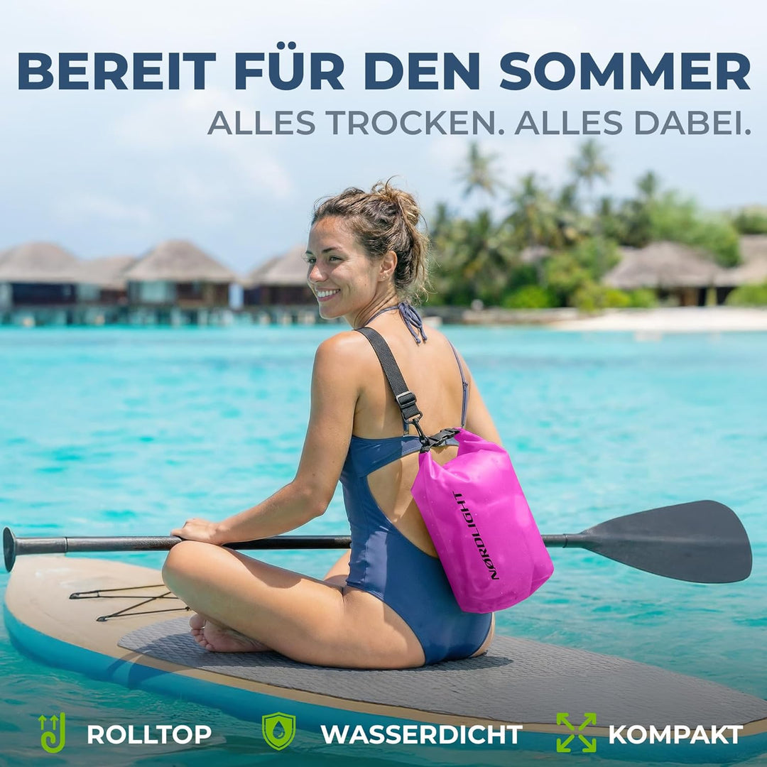 Nordlight Dry Bag wasserdichte Tasche - 2l 5l 10l 15l 20l 30l Liter | Wasserfester Packsack Seesack