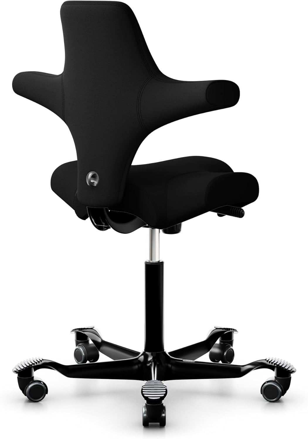 HÅG Capisco 8106 Bürostuhl Xtreme EXR009 schwarz Kunstfaser, Gestell weiss, Gasfeder 200 mm Sitzhöhe