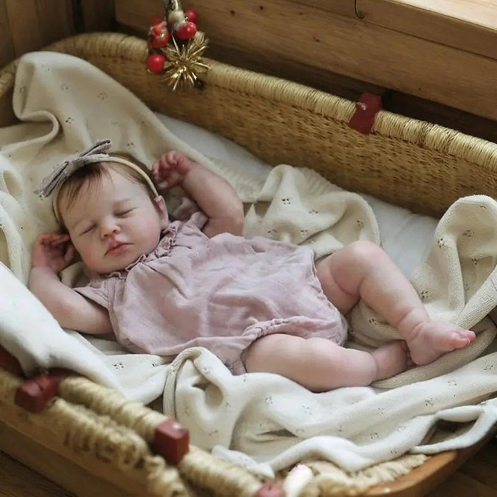 Zero pam Lebensecht Reborn Baby Mädchen Vollsilikon Puppe, 45 cm Reborn Babypuppe Wie Echtes Baby, V