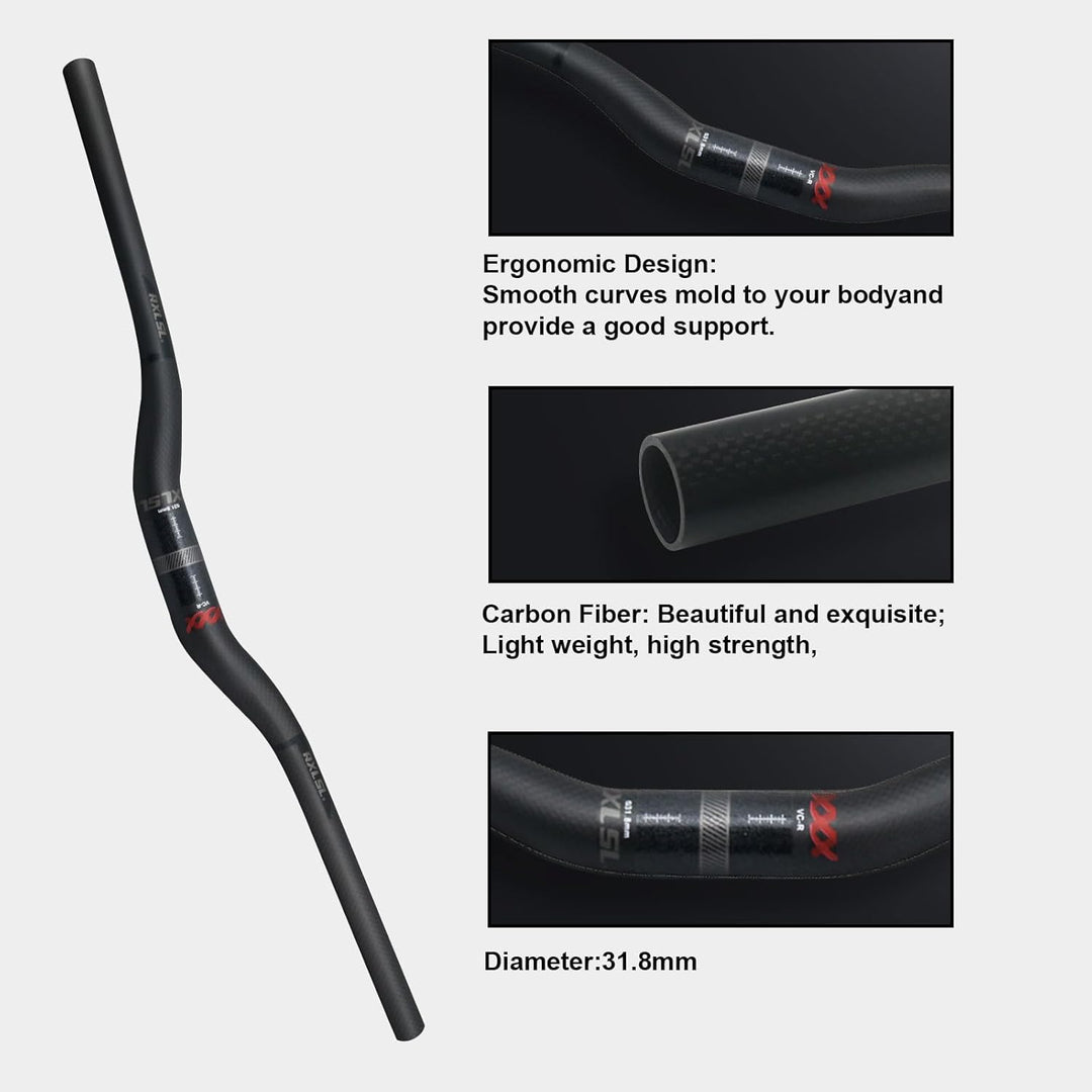 RXL SL 31.8 MTB Downhill Lenker 3K matt Lenker Carbon Riser MTB Lenker Carbon 680mm Rot X-3K matt Ri
