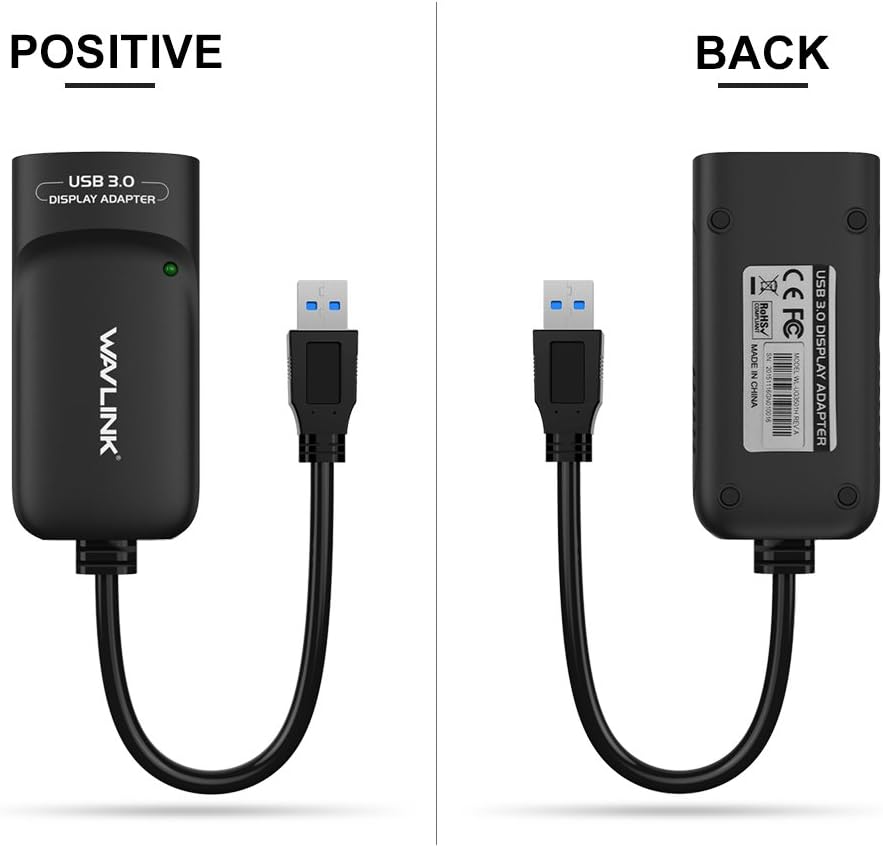 WAVLINK USB 3.0 zu HDMI Adapter Slim Externe Video Karte Display Monitor unterstützt 2048 × 1152 Auf