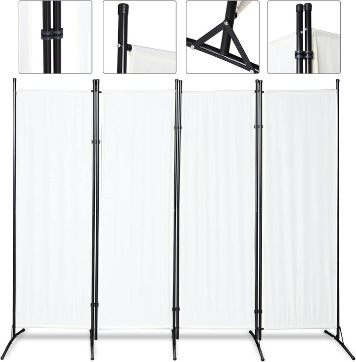 Gimisgu Paravent 200x170cm Raumteiler Gross Garten Stellwand Trennwand Balkon Sichtschutz, 4 Teilig,