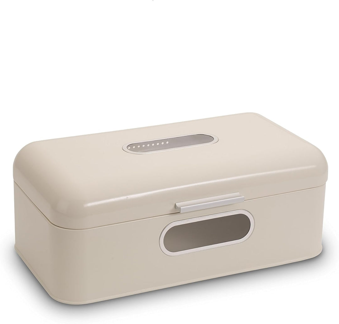 Echtwerk Brotkasten, Retro-Brotbox aus Metall mit Sichtfenster, Platzsparende Aufbewahrungsbox, Brot
