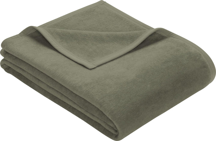 Erwin Müller Wohndecke, Wolldecke, Kuscheldecke Salbei Grösse 180x220 cm - strapazierstark, weich, t