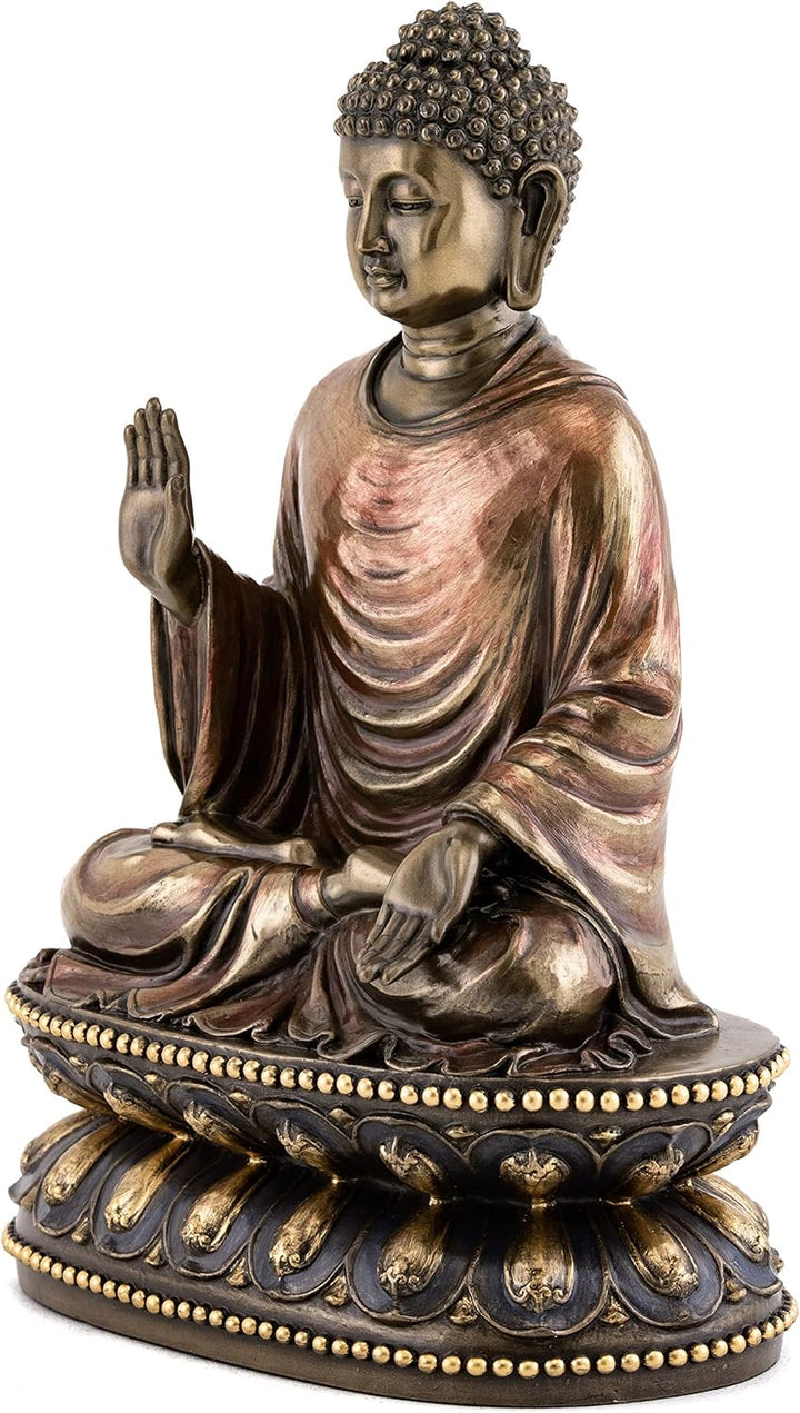 22,9 cm kalt gegossen Bronze Finish Regal Shakyamuni Buddha Statue