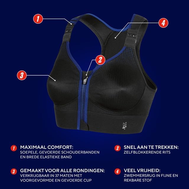 Thuasne - Eaz'ip Evolution Sport-BH mit Reissverschluss - Starker Halt, Extrem - Geeignet für Sporta