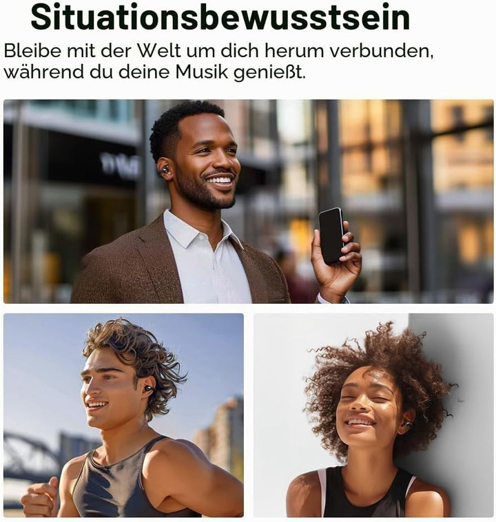 QCY Crossky C30 Open Ear Kopfhörer,Kabellose Bluetooth 5.4 Clip On Kopfhörer,4 Mikrofon ENC Geräusch