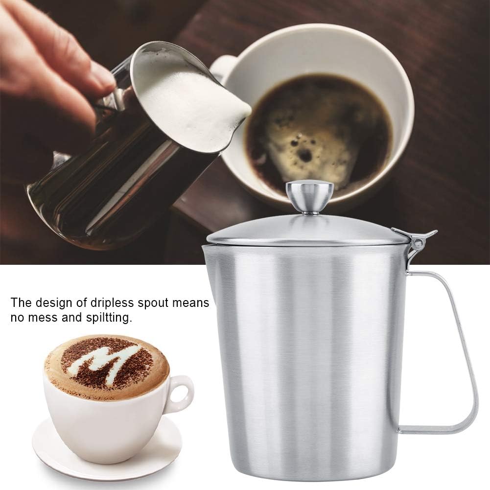 Praktische verspiegelte Edelstahl Milchkannen Kaffeetassen mit extra breitem Griff Bequemer Espresso
