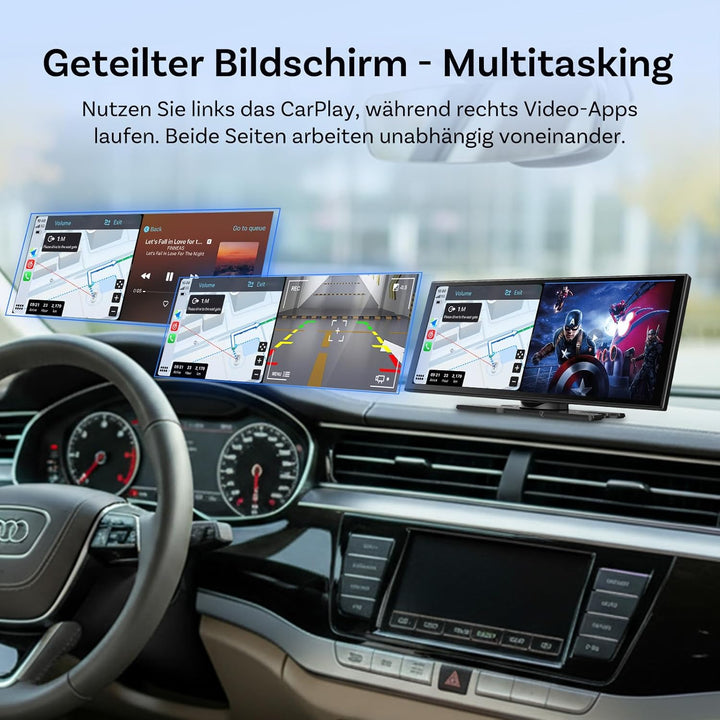 OTTOCAST ScreenFlow, Carplay Display mit YouTube, 11,4 Zoll Carplay Android Auto car Multimedia Play
