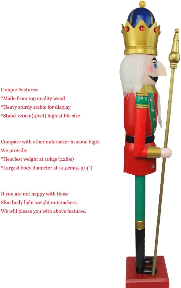CDL L/4füsse/120cm/4ft/4fuss/120 cm Leben grösse Leben grösse grosse/Riesen Rot Weihnachten Holz Nus