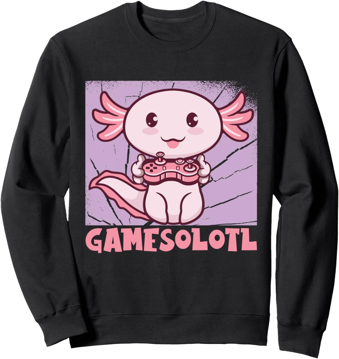 Gamesolotl Netter Kawaii Gaming-Controller Gamer Axolotl Sweatshirt