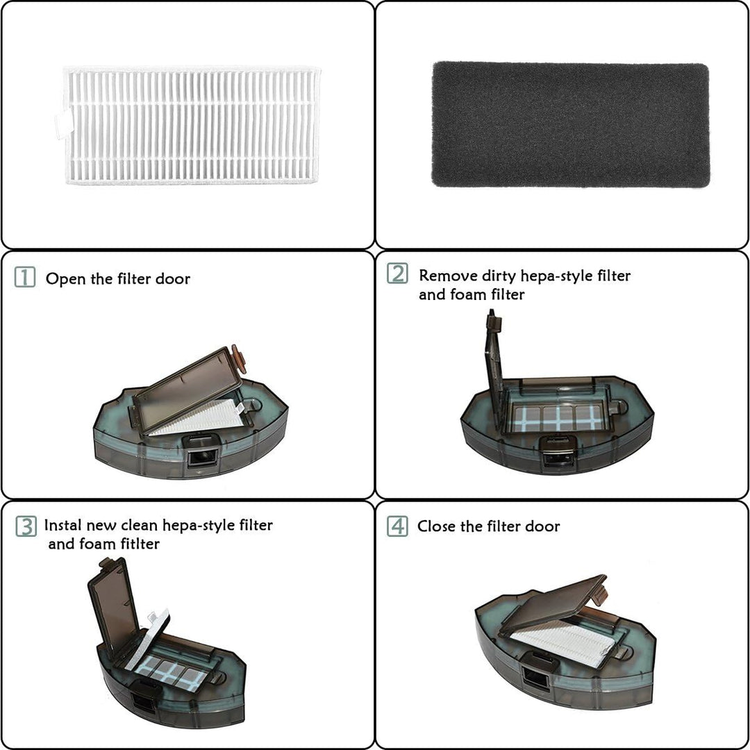 MAXDIRECT Accessory Spare Parts Kit Seitenbürste, Zentralbürste, HEPA-Filter, Vakuumschwammfilter fü