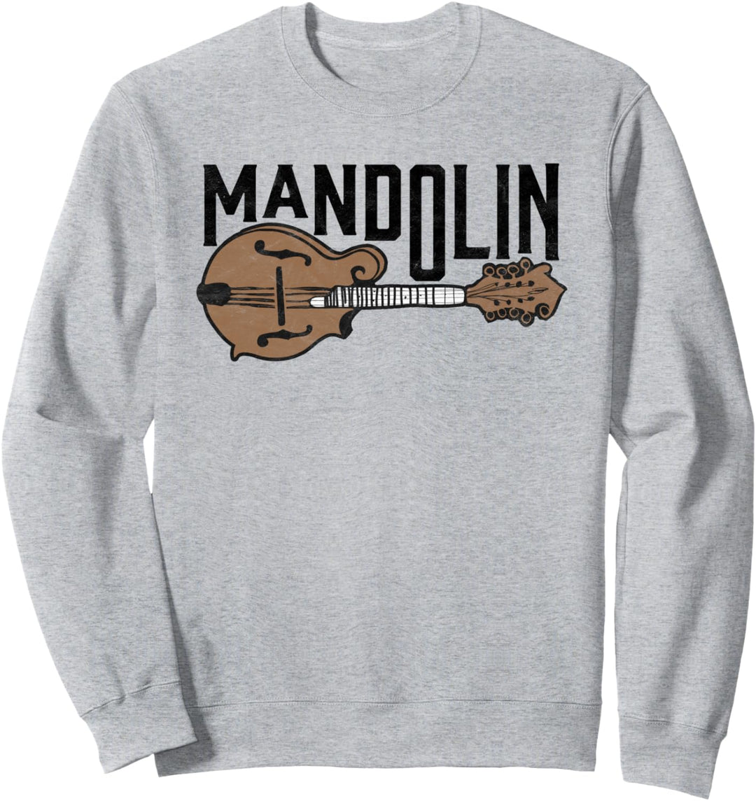 Retro Mandolin Minimalist String Instrument Graphic Music Sweatshirt