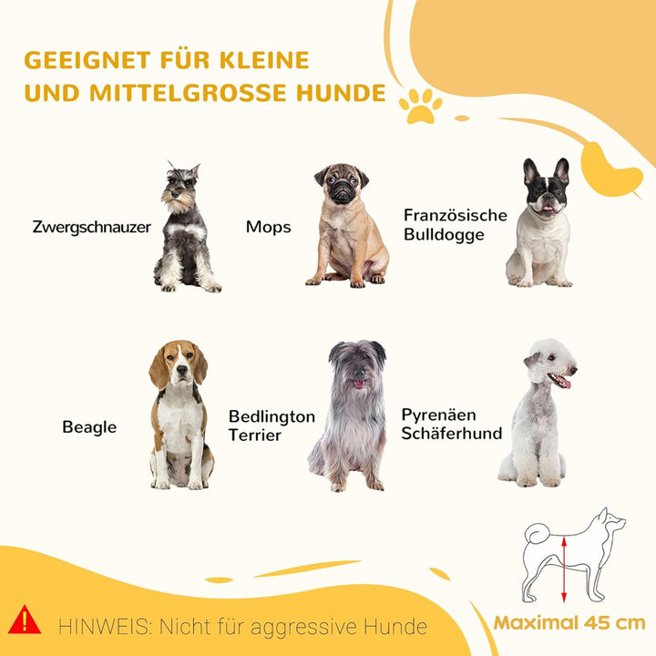 PawHut Hunde Absperrgitter aus Holz, Ausziehbares Türschutzgitter mit Fussstütze, Freistehendes Hund