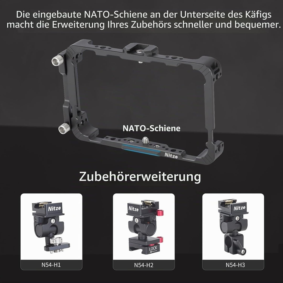 Nitze Ninja V Cage for Atomos Ninja V/Ninja V+ / Shinobi/ZATO Connect 5"/ Ninja/Ninja Ultra with HDM