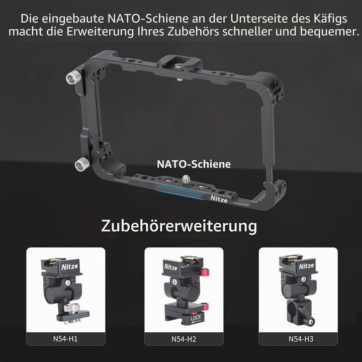 Nitze Ninja V Cage for Atomos Ninja V/Ninja V+ / Shinobi/ZATO Connect 5"/ Ninja/Ninja Ultra with HDM