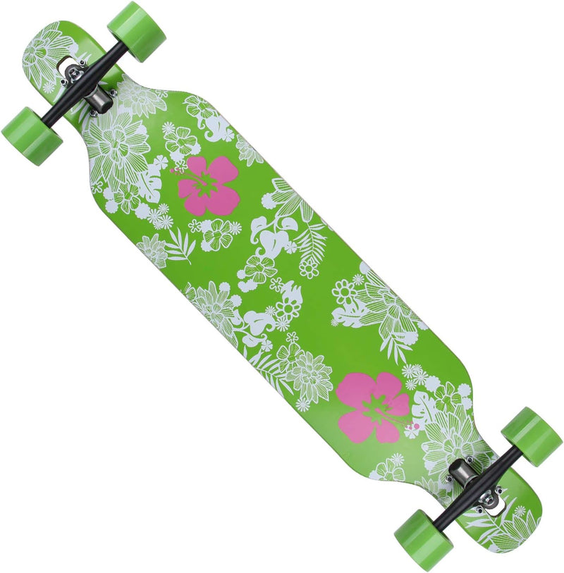 FunTomia Longboard mit 3 Flex Stufen Drop Through Cruiser Komplettboard Mach1 Speed Kugellager T-Too