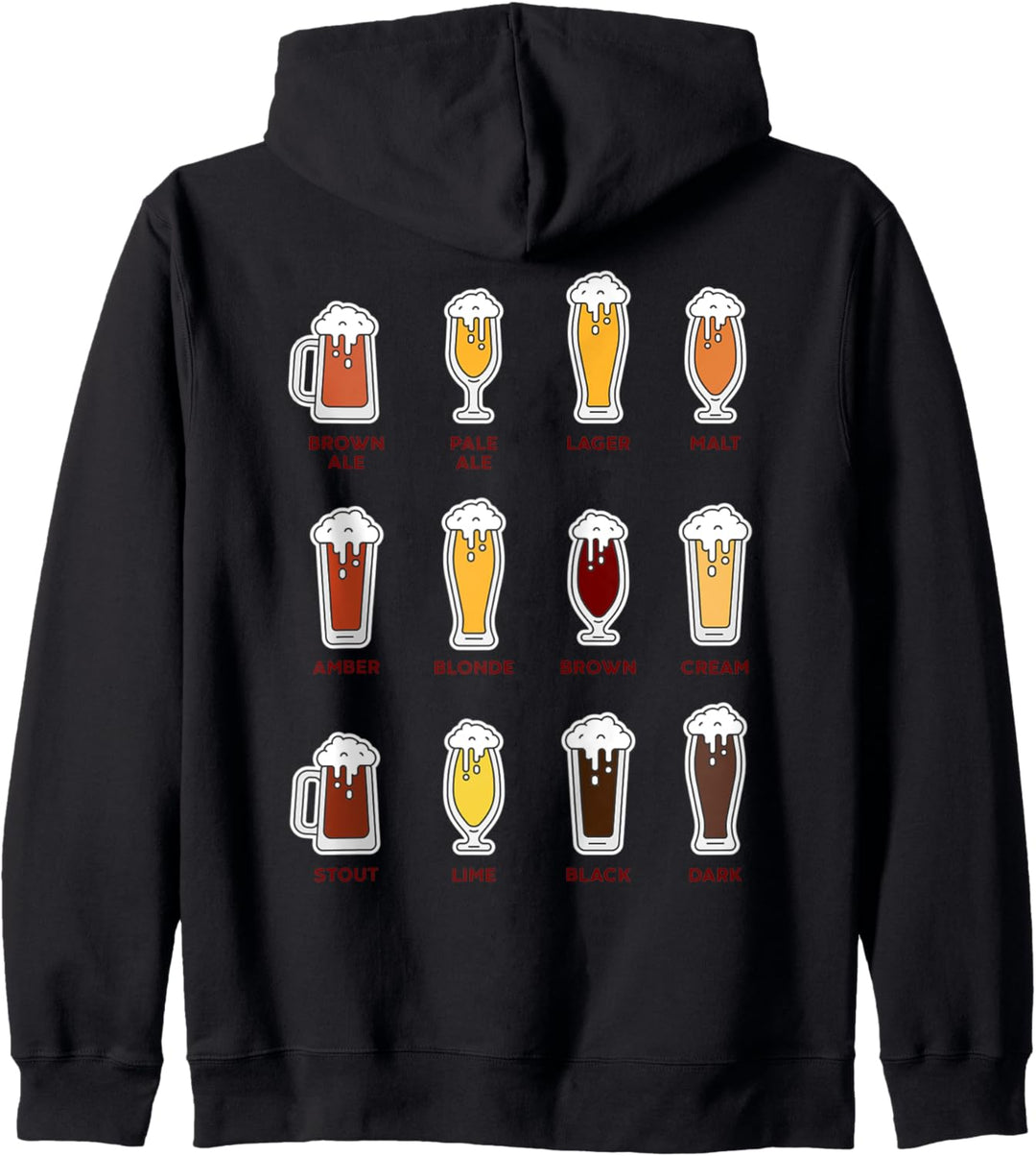 Verschiedene Bier Typen Biergläser mit Bier Kapuzenjacke