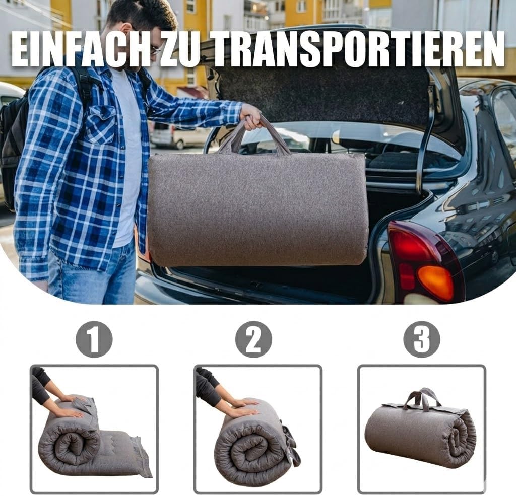 MAXYOYO Tragbarer Faltbarer Futon -Matratze, Hypoallergener Stoff Und Speicherschaummatratzenpad Mit