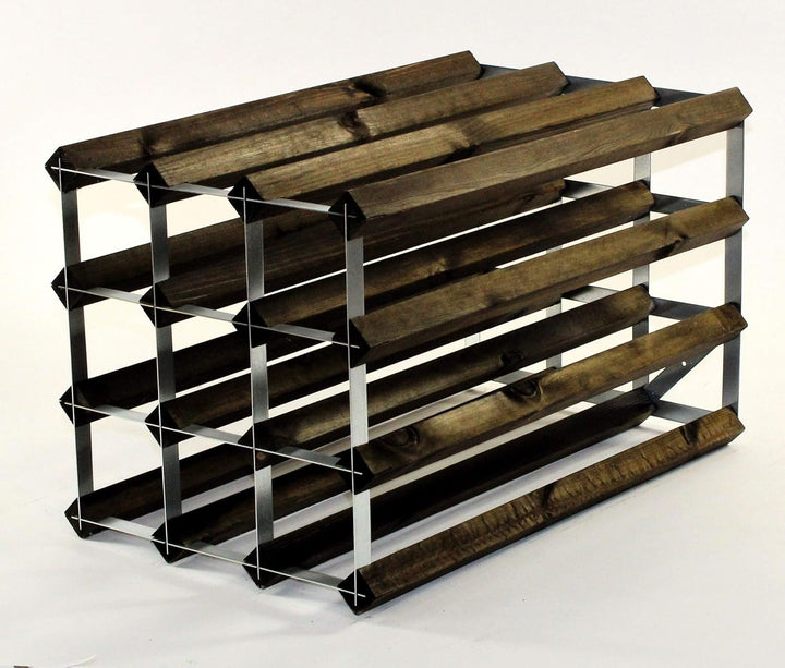 Cranville wine racks Doppel Tiefe 24 Flasche Eiche dunkel gebeiztem Holz und verzinktem Metall Weinr