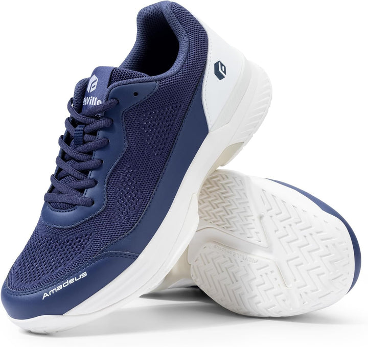 FitVille Extra Weit Tennisschuhe Herren rutschfest Hallenschuhe Atmungsaktiv Badminton Schuhe Bequem