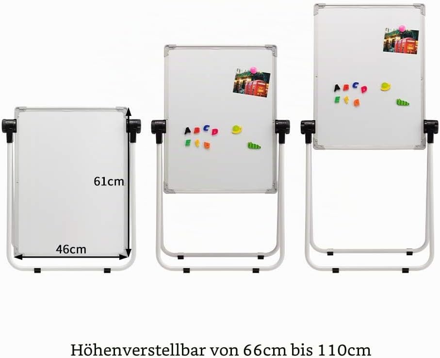 DOEWORKS Kinder Whiteboard Staffelei Doppelseitiges Staffelei Kinder Whiteboard & Kreidetafel mit Au