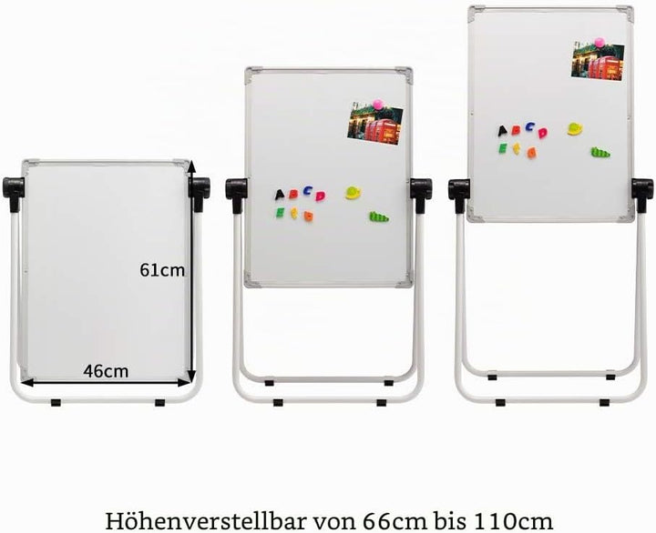 DOEWORKS Kinder Whiteboard Staffelei Doppelseitiges Staffelei Kinder Whiteboard & Kreidetafel mit Au