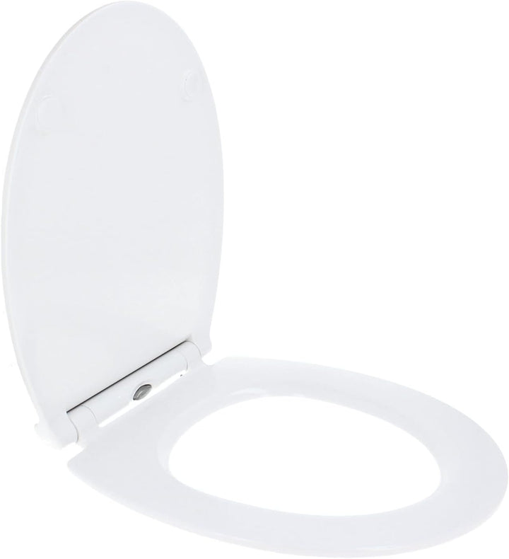 Hydroland Absenkbarer Toilettendeckel D1 Slim Antibakteriell Oval Weiss | WC Sitz mit Absenkautomati