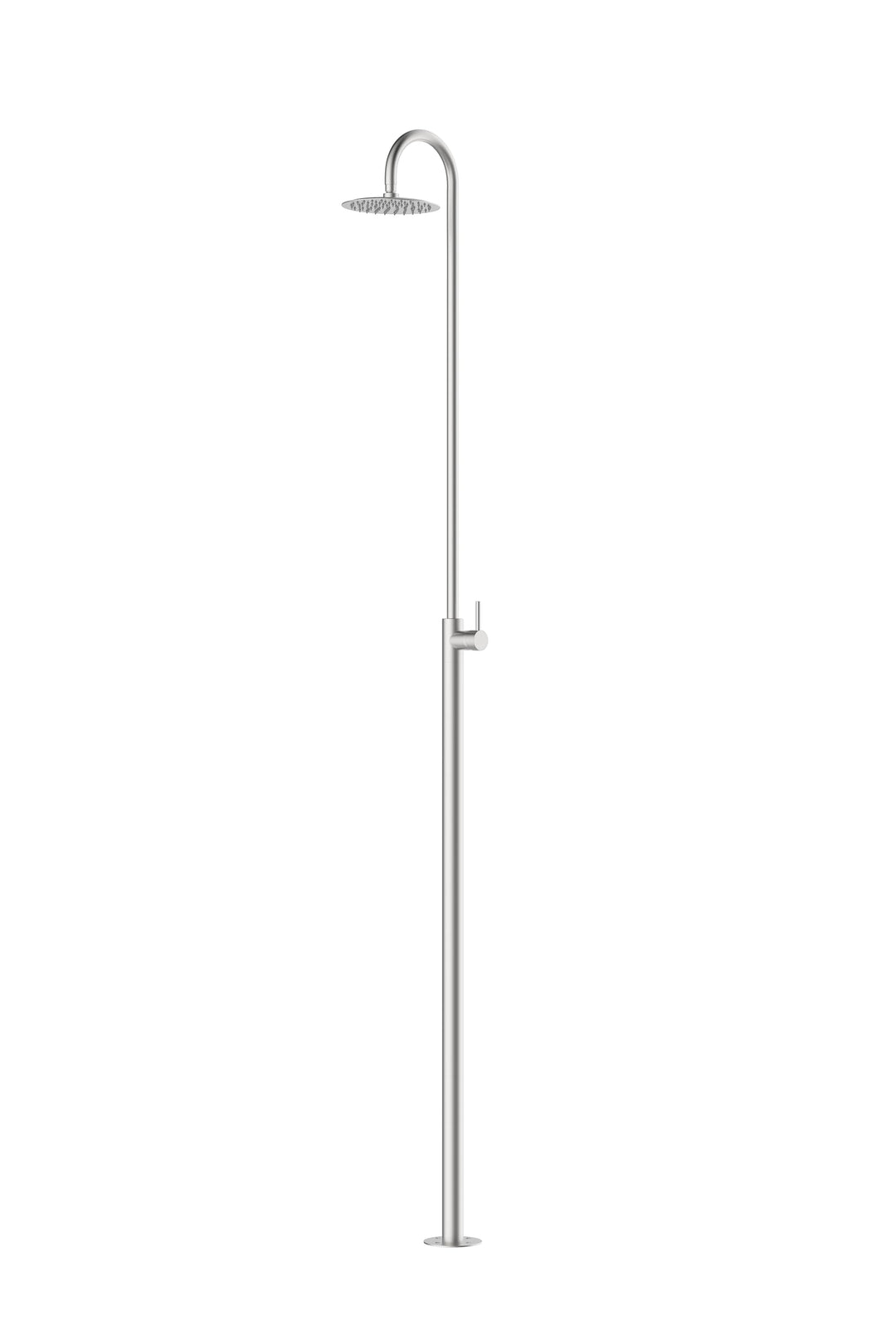 Gartendusche Classic SPRING 229 cm Edelstahl gebürstet Outdoor Dusche mit Regenduschkopf Ø20 cm Pool