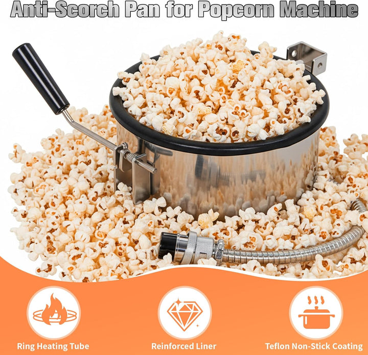 Heissluft Popcornmaschine Zubehör – 3 holes-15mm Popcorntopf, Elektrische Handgekurbelte Popcorn-Her
