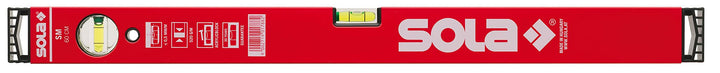 Sola SM RED Wasserwaage aus Aluminium, 40 cm, mit 2 Luftblasen, Rot Single, Single