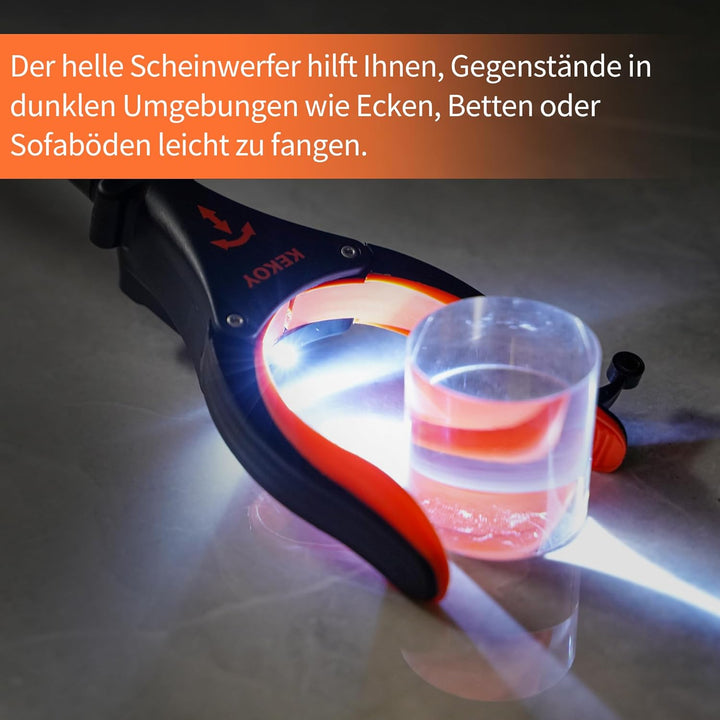 Kekoy 2 Stück 112cm Greifer Mit Licht, Faltbare Greifer FüR Senioren, MüLlzange Greifzange Drehbarer