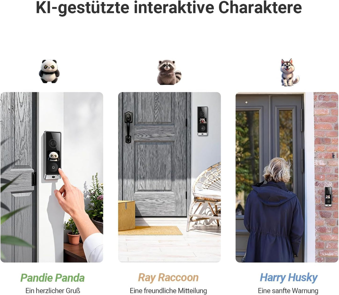 EZVIZ Video Türklingel mit Dual-kamera 6MP&2MP und Chime, WLAN Klingel Kabellos, 2*9600mAh Akku, Int