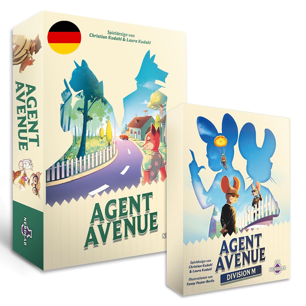 Agent Avenue + Agent Avenue Division M – Brettspiel Bundle Set Komplettset mit Division M Erweiterun