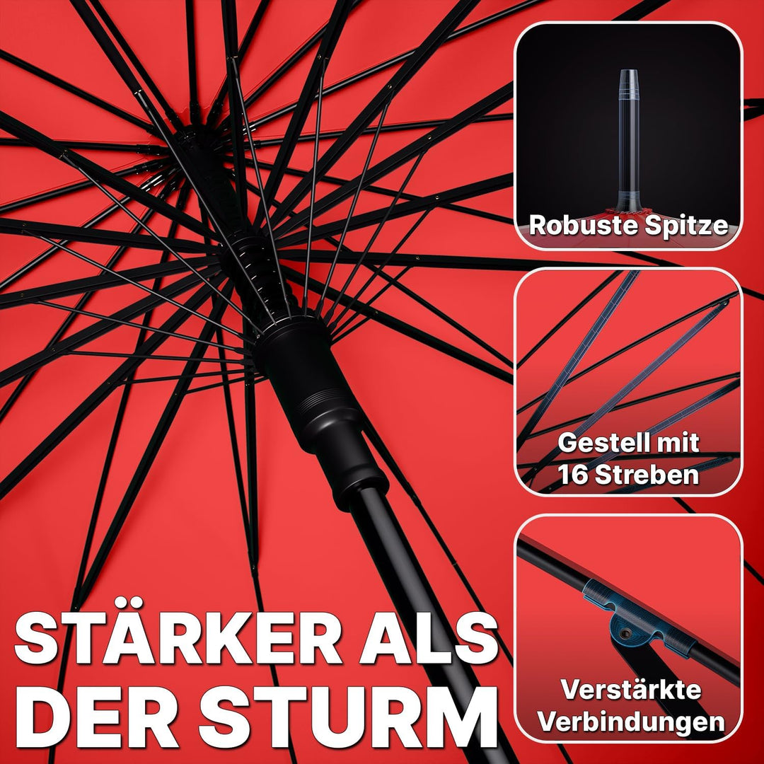 Royal Walk Regenschirm Gross Sturmfest Golf Schirm XXL Stabiler Stockschirm | Grosser Regenschirm fü