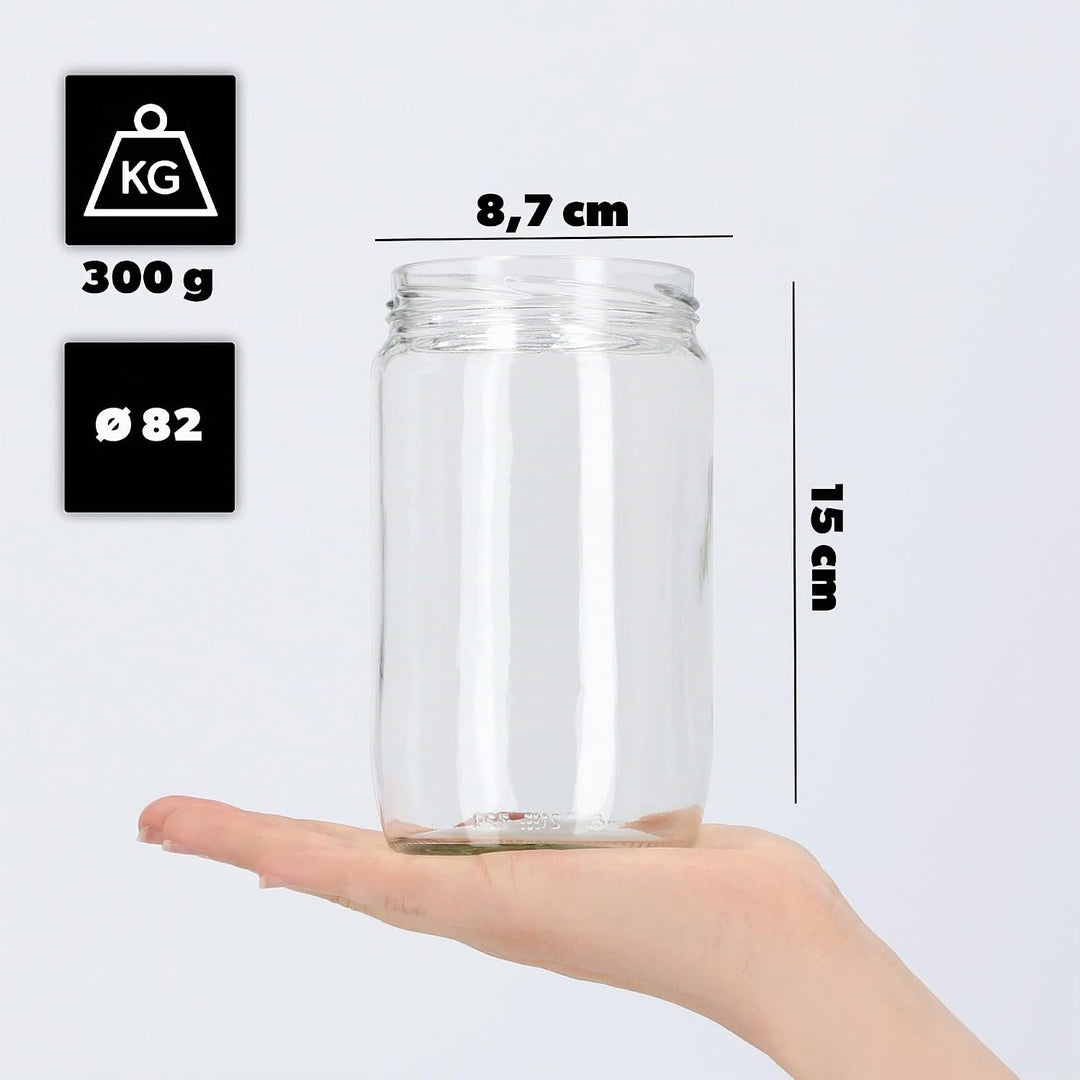 KADAX 24er Set Einmachgläser 720ml TO82 Blumen, Grosse Sturzgläser mit Schraubdeckel, Einkochgläser