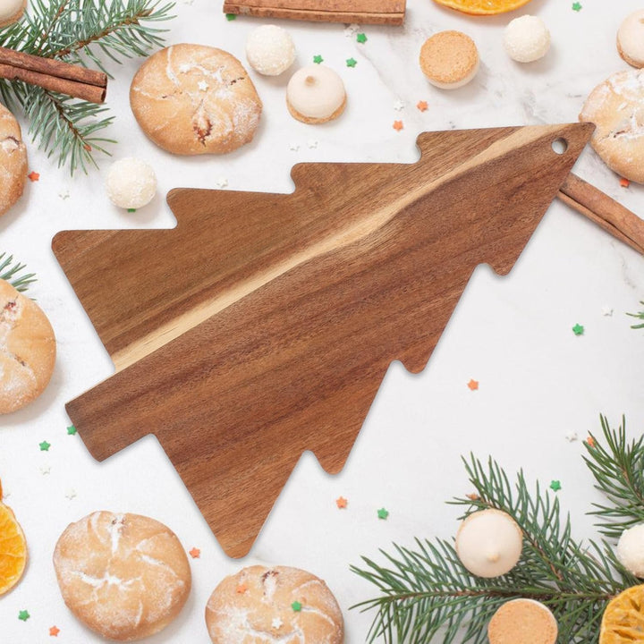 Angoily Weihnachtsbaum-Schneidebrett Holz Wurstbrett Küchen-Schneidebrett Obsttablett Urlaubs-Käsebr