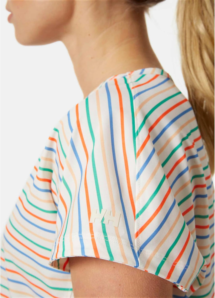 Helly Hansen Damen W Thalia Sommer Top T-Shirt XS Snow Multistripe, XS Snow Multistripe