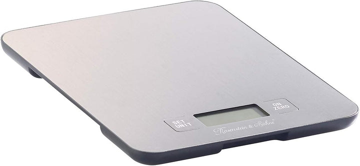 Rosenstein & Söhne Digitalwaage: Digitale Edelstahl-Küchenwaage mit Timer, bis 15 kg, auf 1 g genau